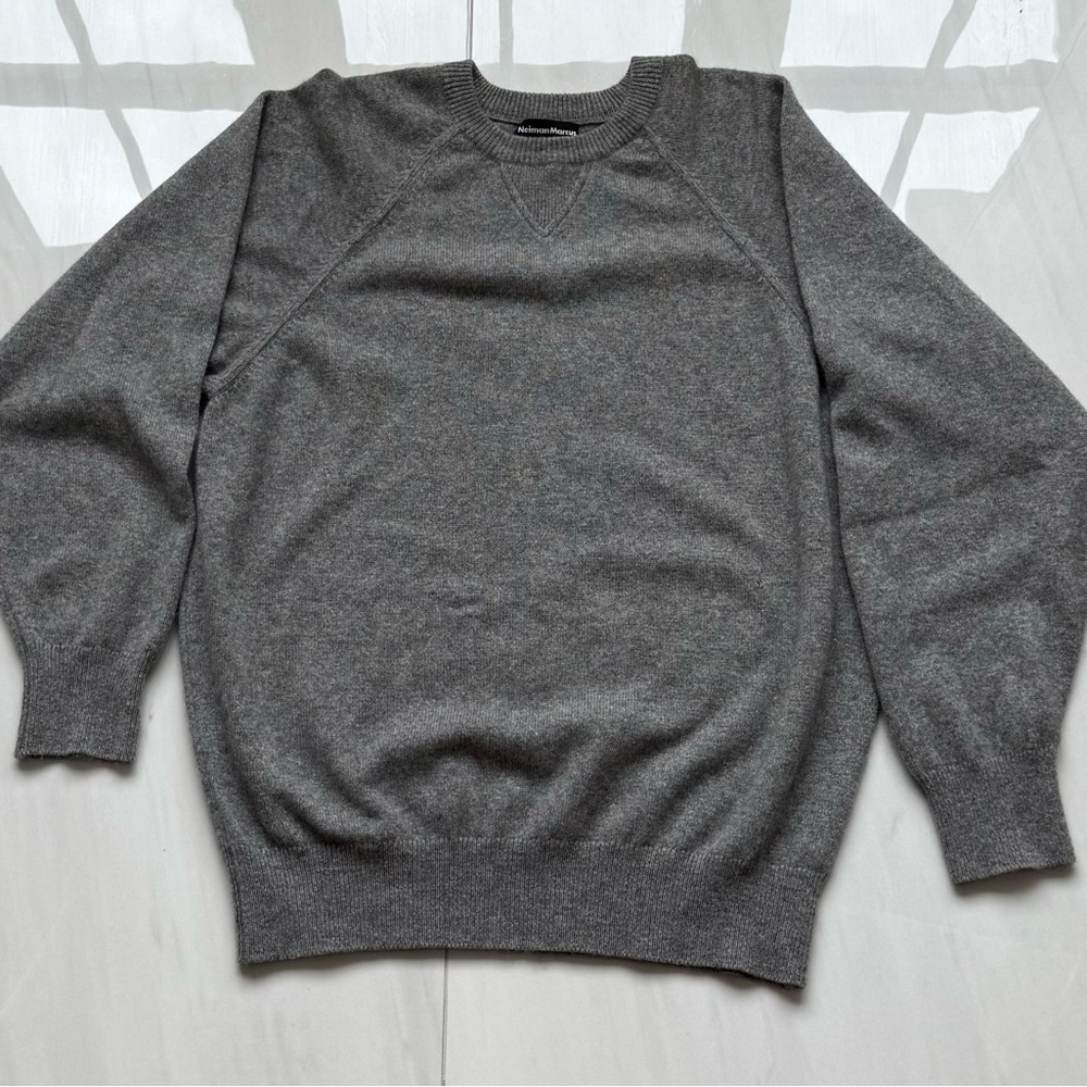 Neiman Marcus Charcoal Crewneck Sweater